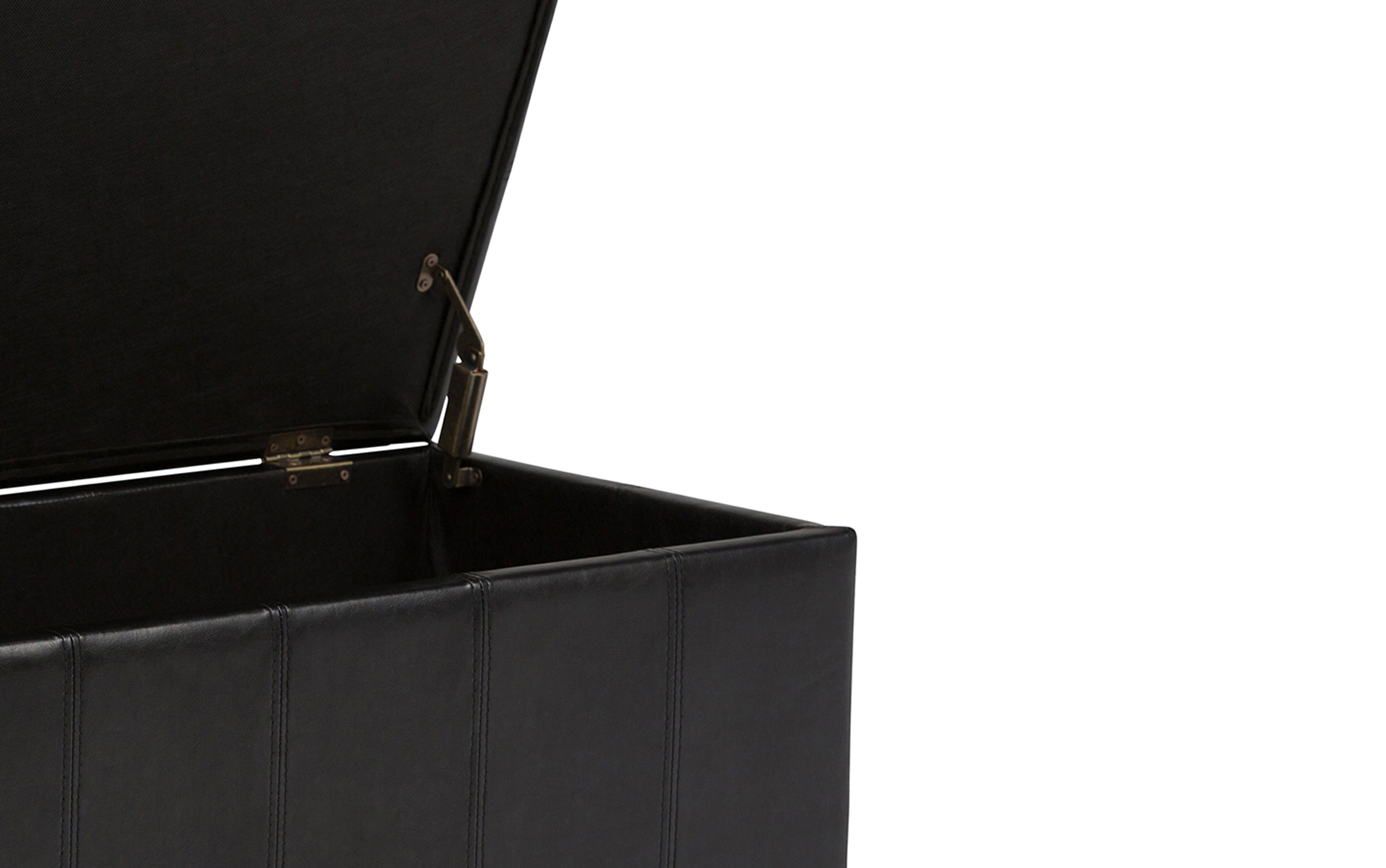 Amelia Storage Ottoman in Vegan Leather