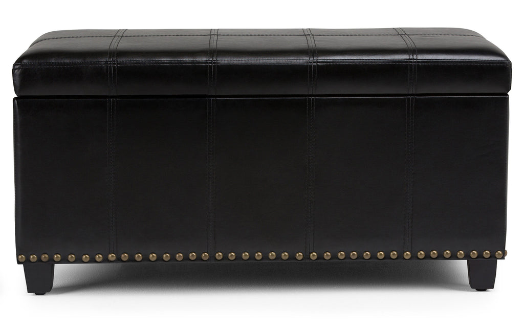 Amelia Storage Ottoman in Vegan Leather