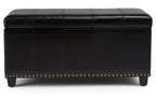 Amelia Storage Ottoman in Vegan Leather