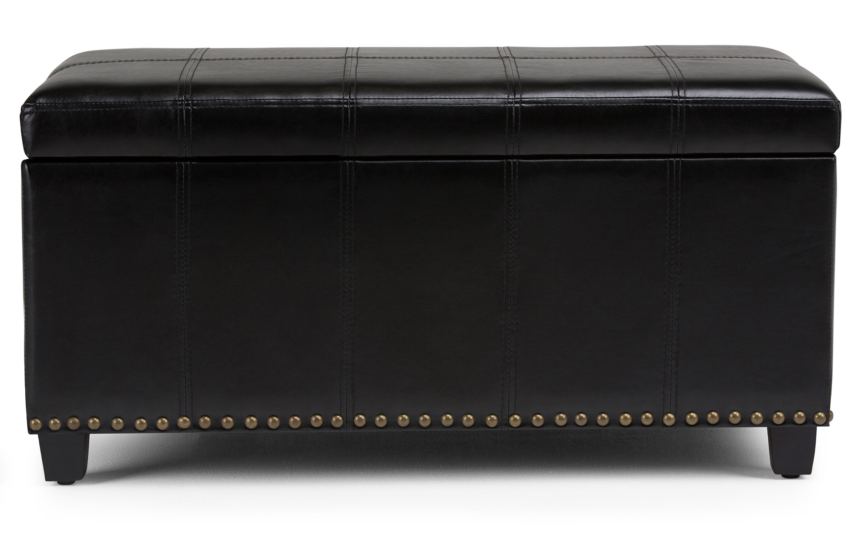 Amelia Storage Ottoman in Vegan Leather