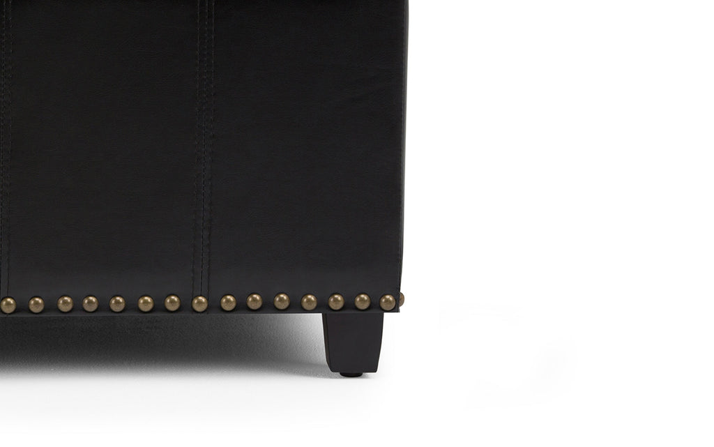 Amelia Storage Ottoman in Vegan Leather