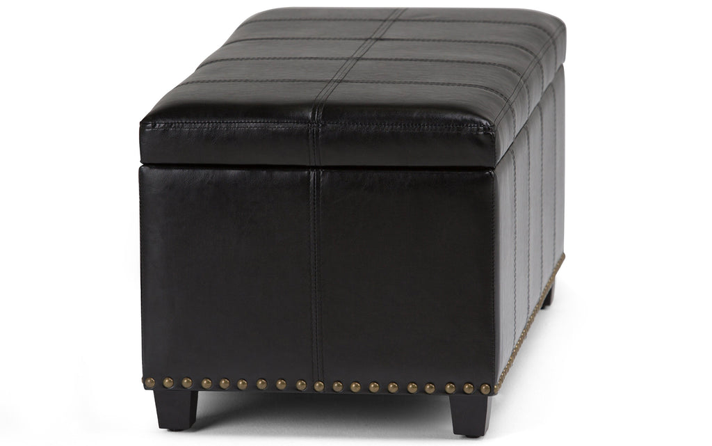 Amelia Storage Ottoman in Vegan Leather