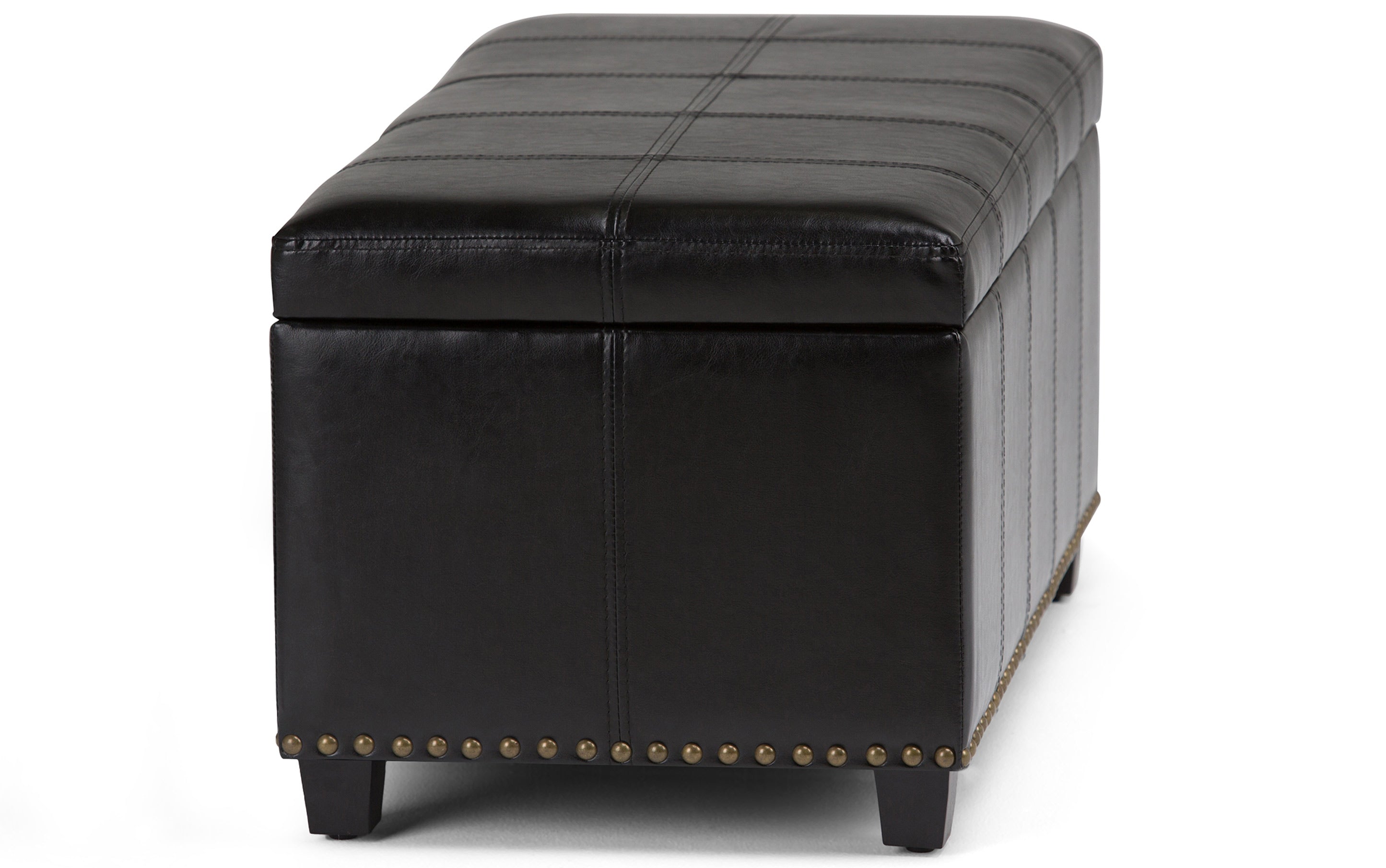Amelia Storage Ottoman in Vegan Leather
