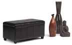 Amelia Storage Ottoman in Vegan Leather