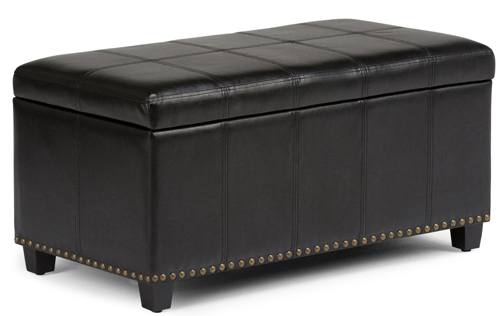 Amelia Storage Ottoman in Vegan Leather