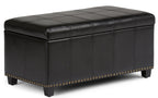 Amelia Storage Ottoman in Vegan Leather