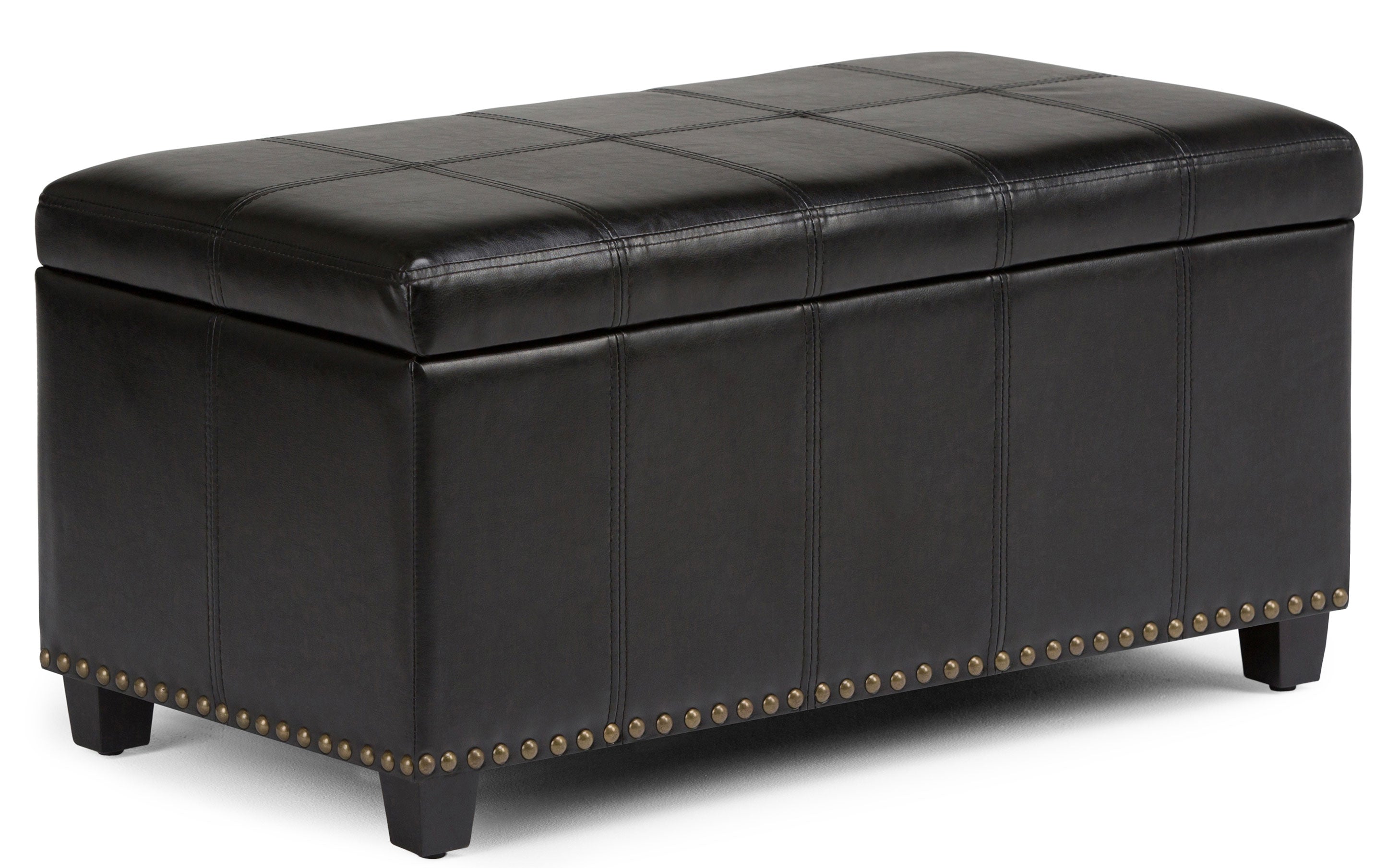 Amelia Storage Ottoman in Vegan Leather