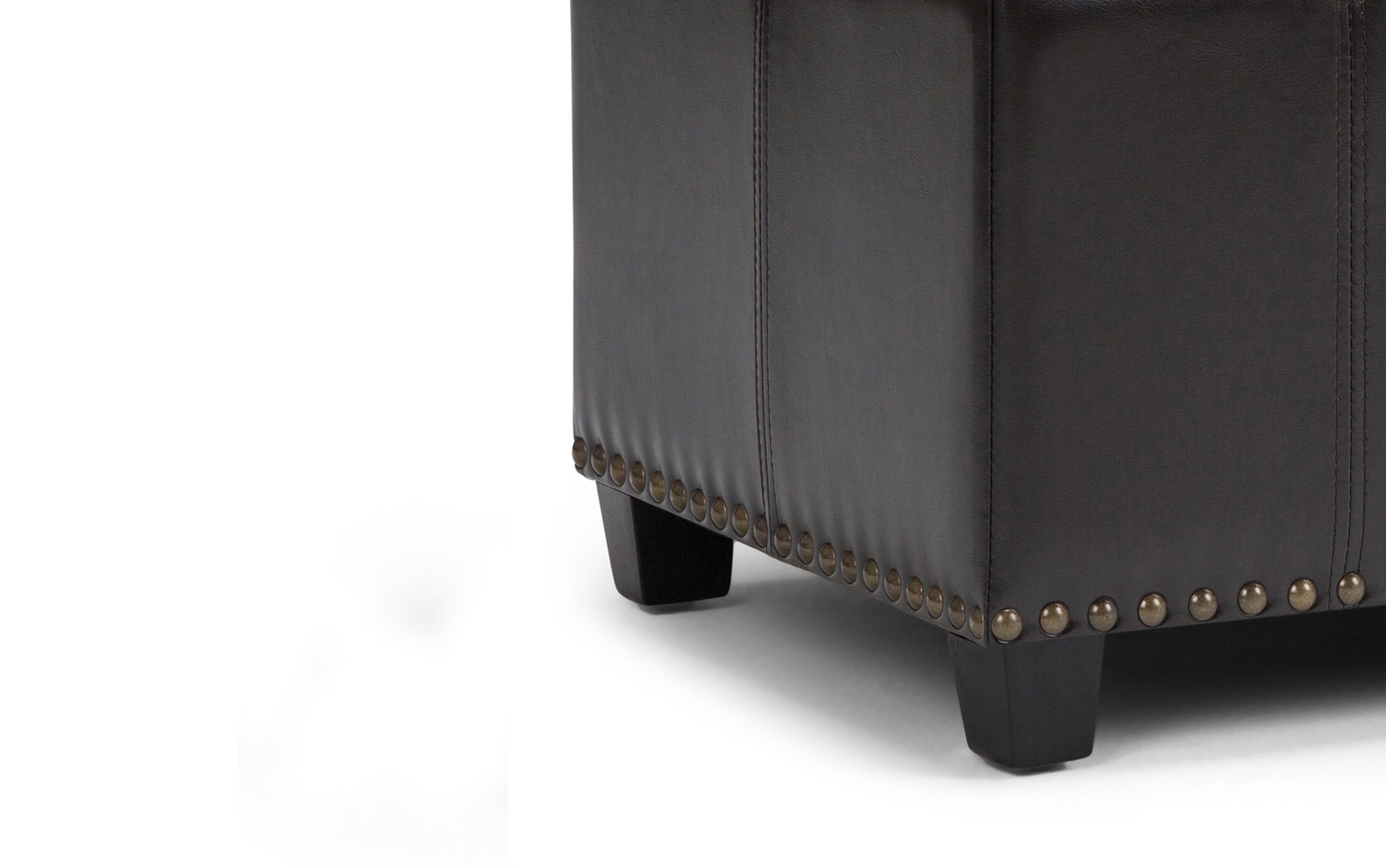 Amelia Storage Ottoman in Vegan Leather
