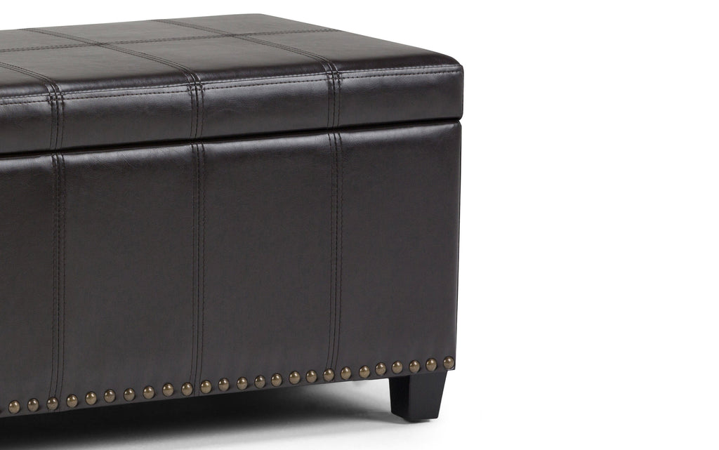 Amelia Storage Ottoman in Vegan Leather