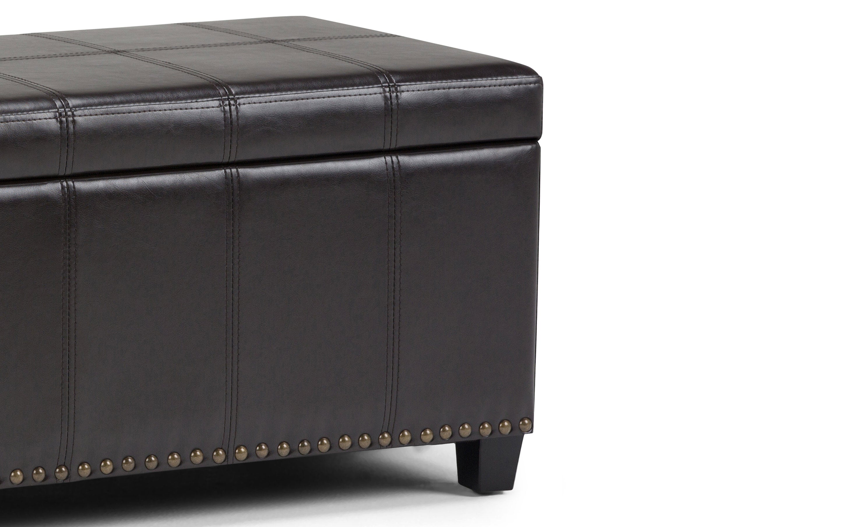 Amelia Storage Ottoman in Vegan Leather