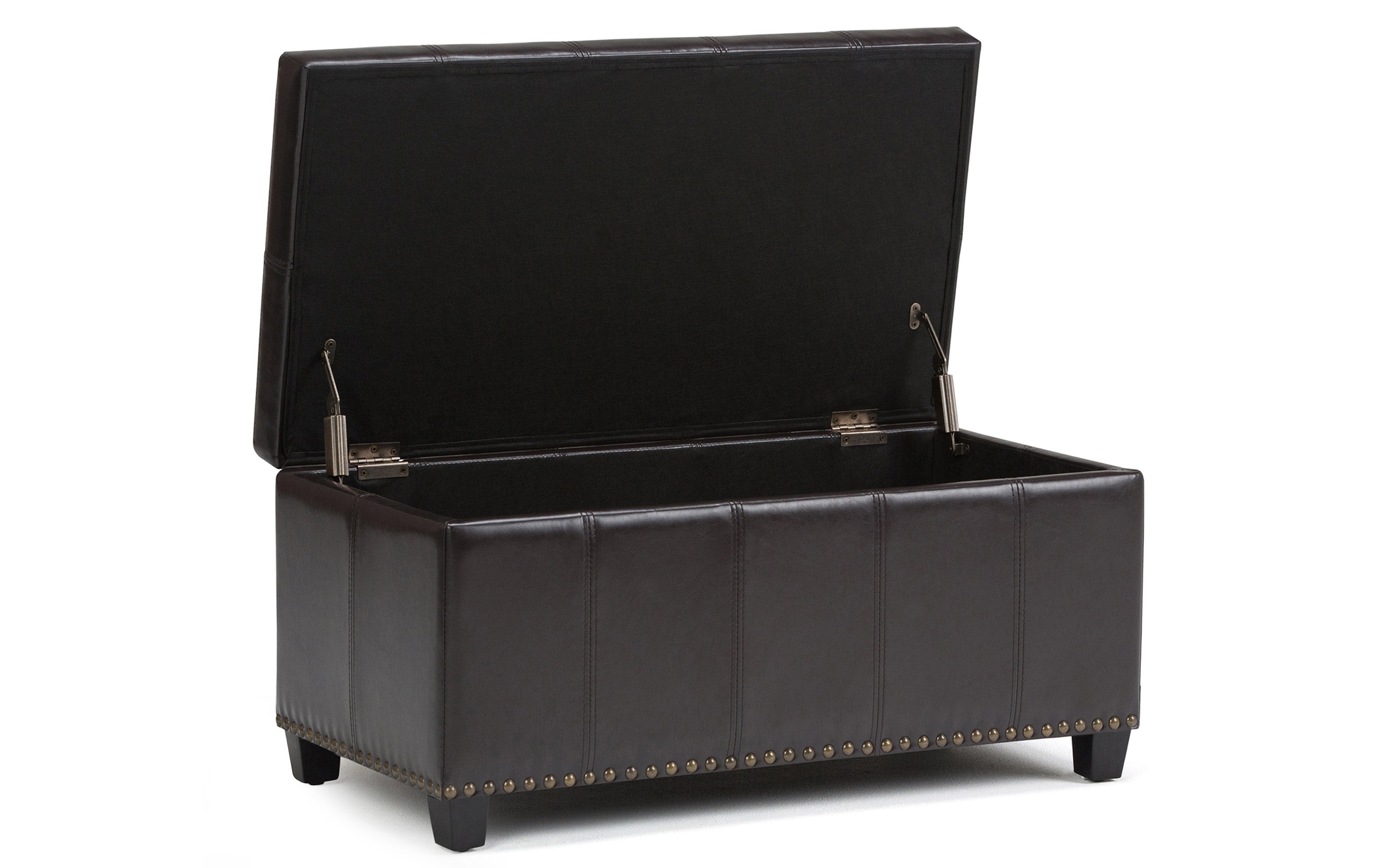 Amelia Storage Ottoman in Vegan Leather