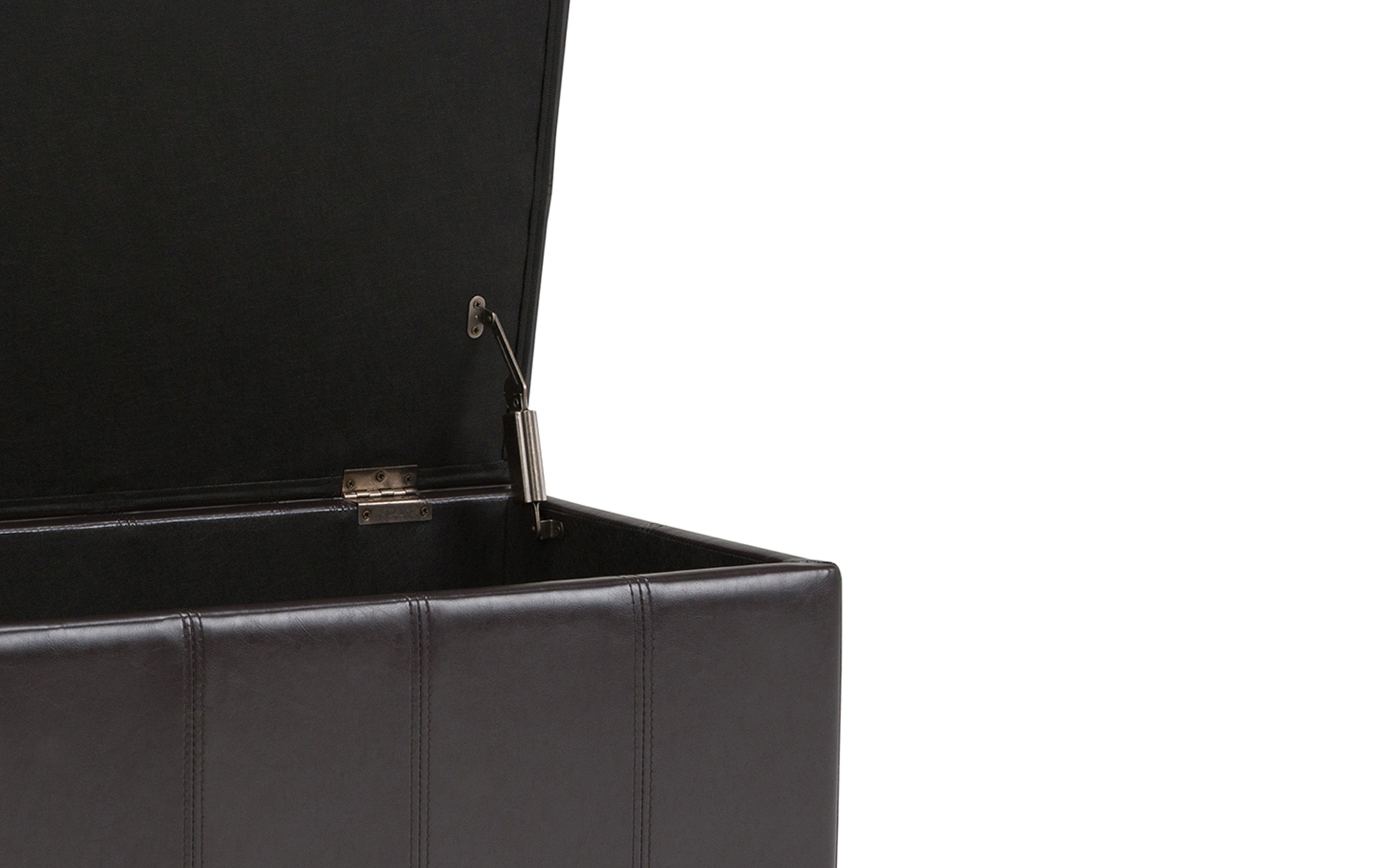 Amelia Storage Ottoman in Vegan Leather