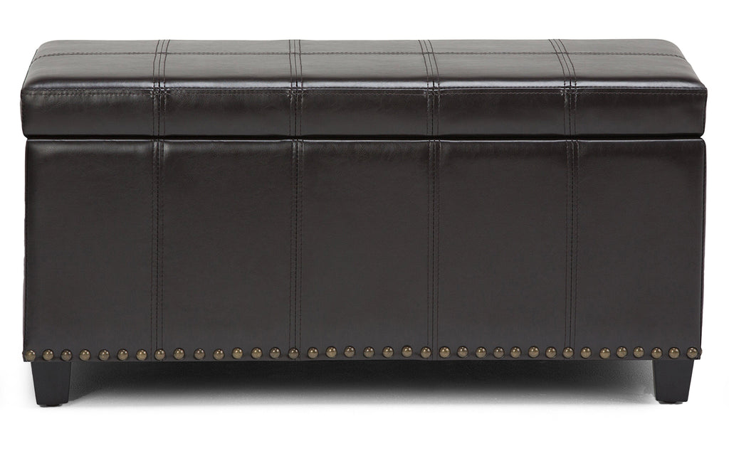 Amelia Storage Ottoman in Vegan Leather