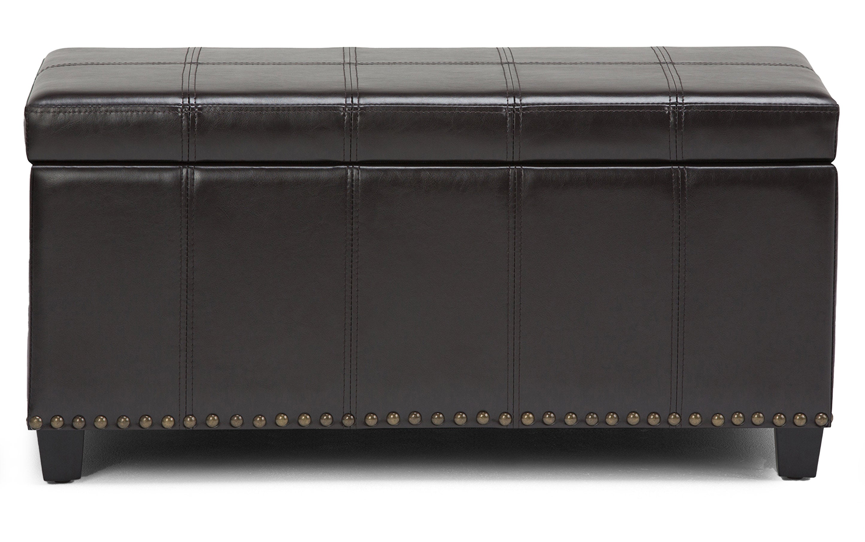 Amelia Storage Ottoman in Vegan Leather