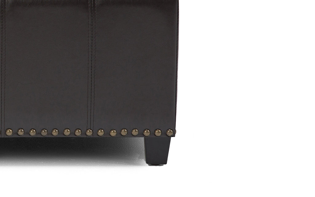 Amelia Storage Ottoman in Vegan Leather