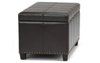 Amelia Storage Ottoman in Vegan Leather