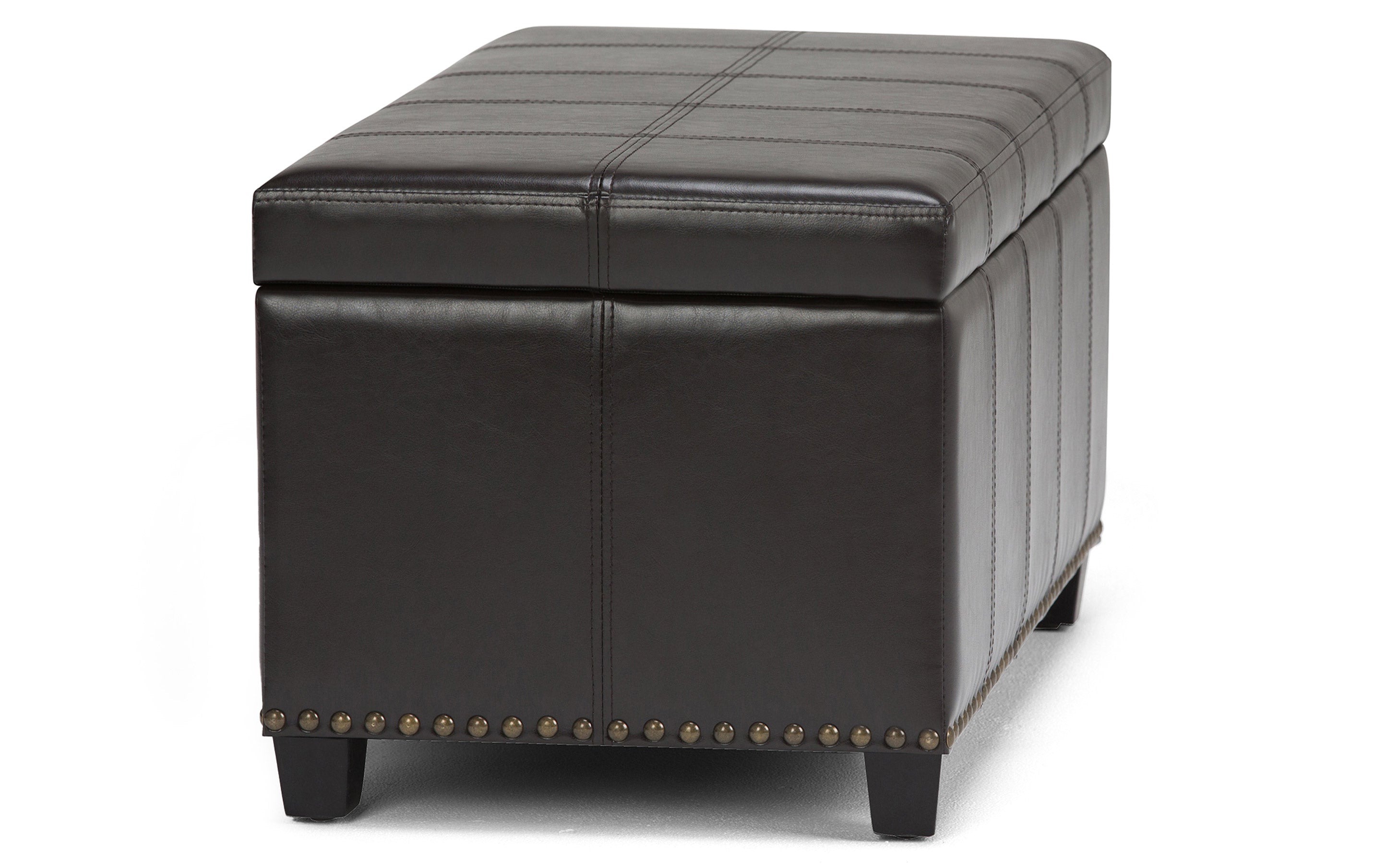 Amelia Storage Ottoman in Vegan Leather
