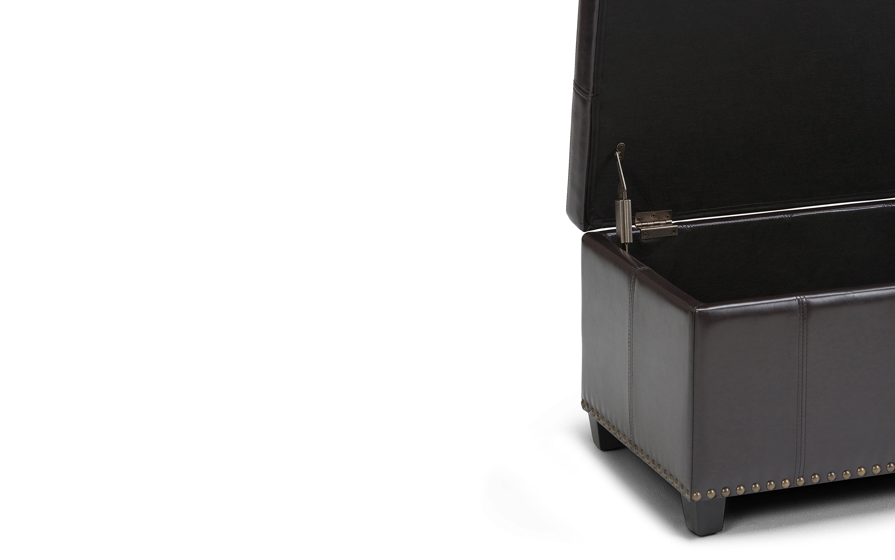 Amelia Storage Ottoman in Vegan Leather