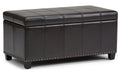 Amelia Storage Ottoman in Vegan Leather