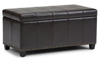 Amelia Storage Ottoman in Vegan Leather