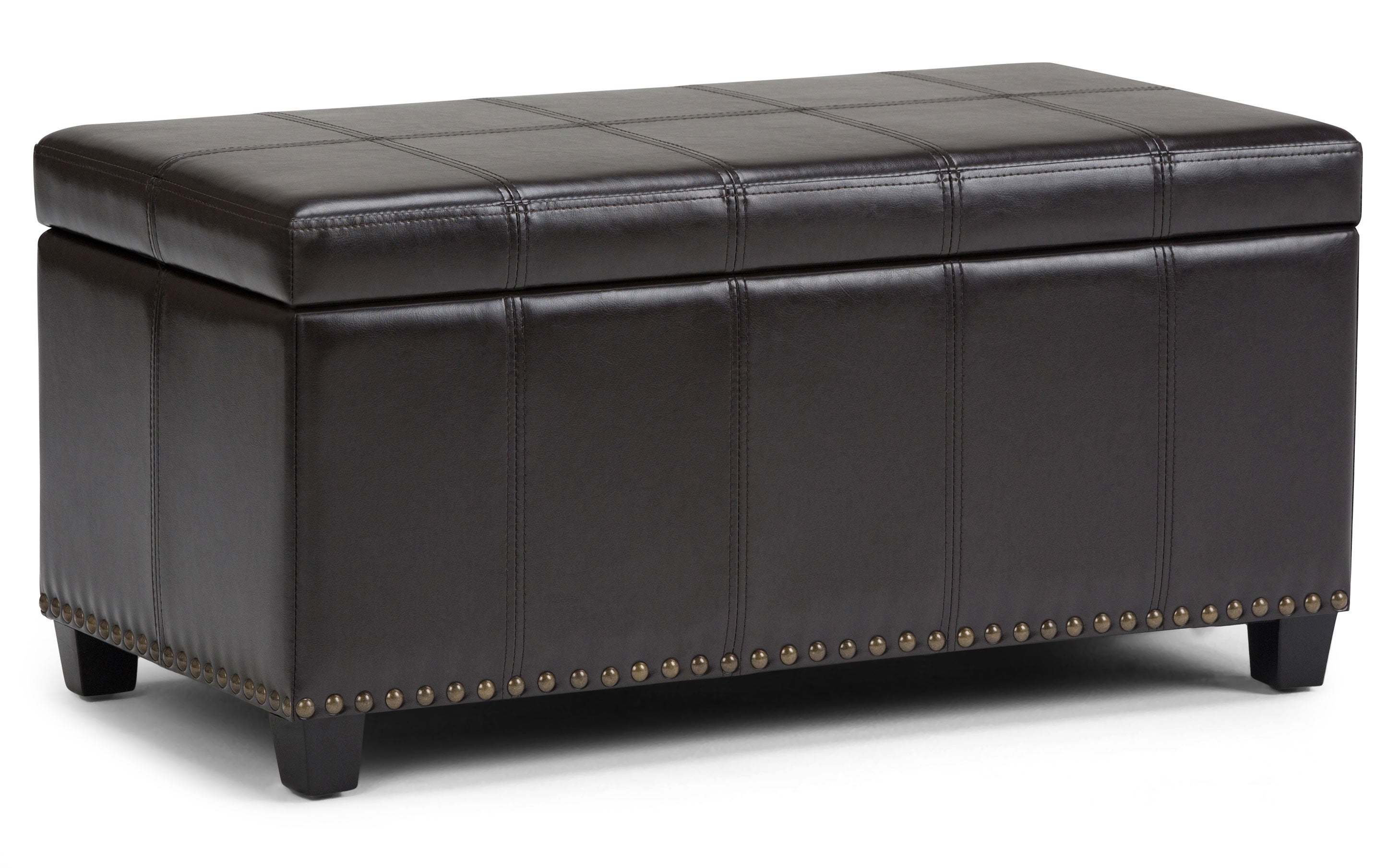Amelia Storage Ottoman in Vegan Leather