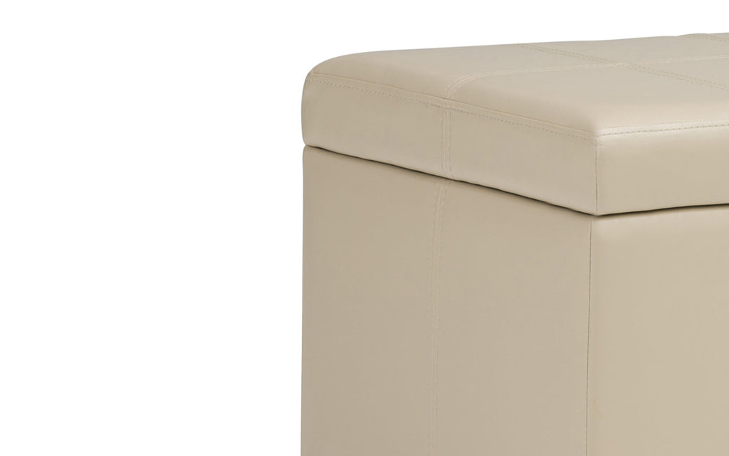 Amelia Storage Ottoman in Vegan Leather