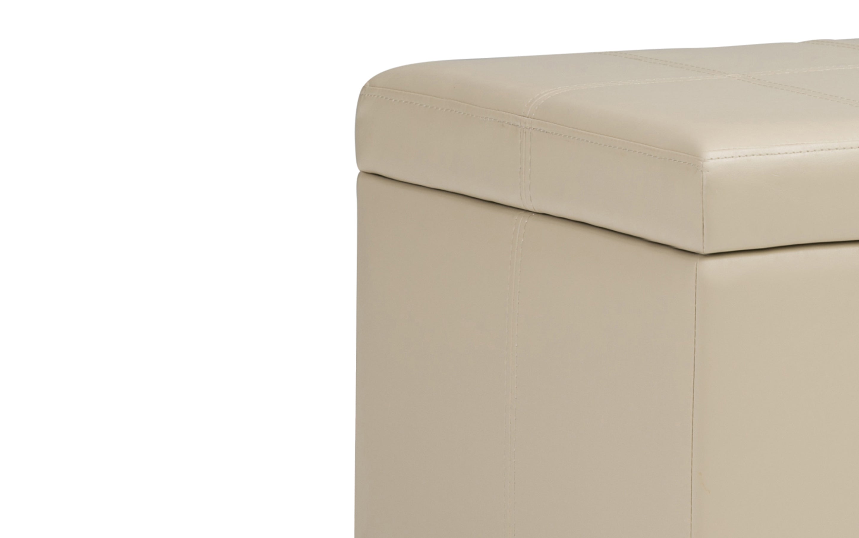 Amelia Storage Ottoman in Vegan Leather