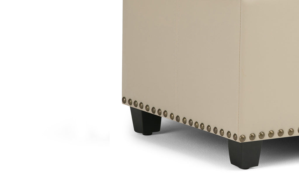 Amelia Storage Ottoman in Vegan Leather