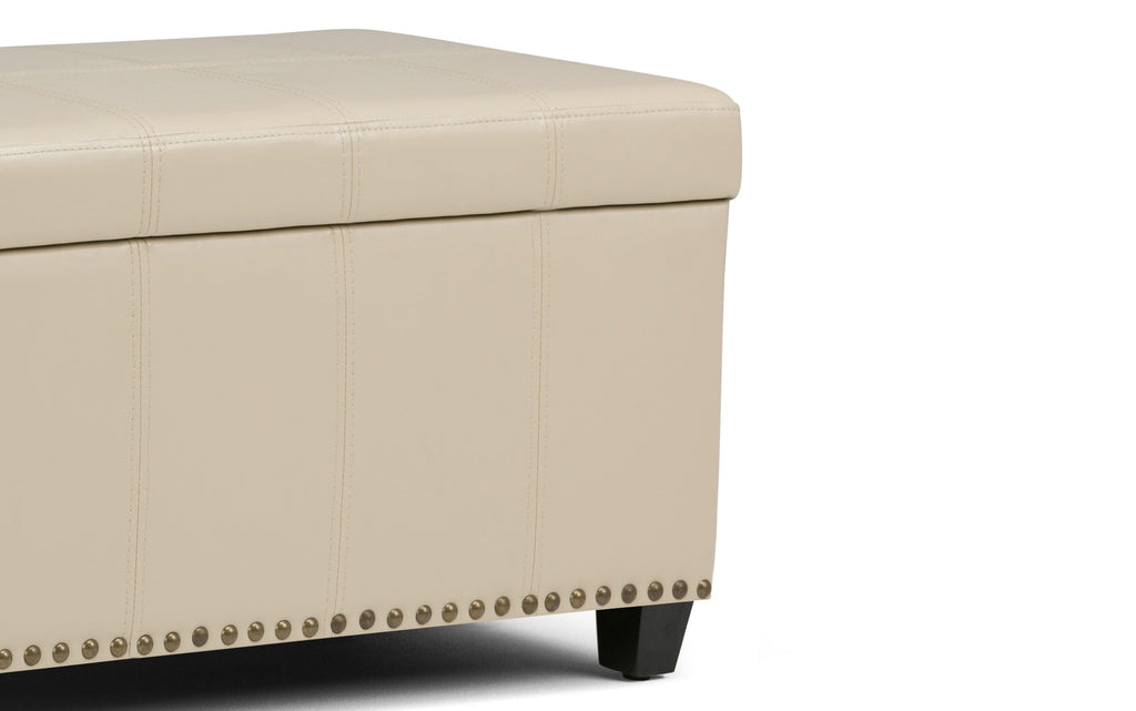 Amelia Storage Ottoman in Vegan Leather