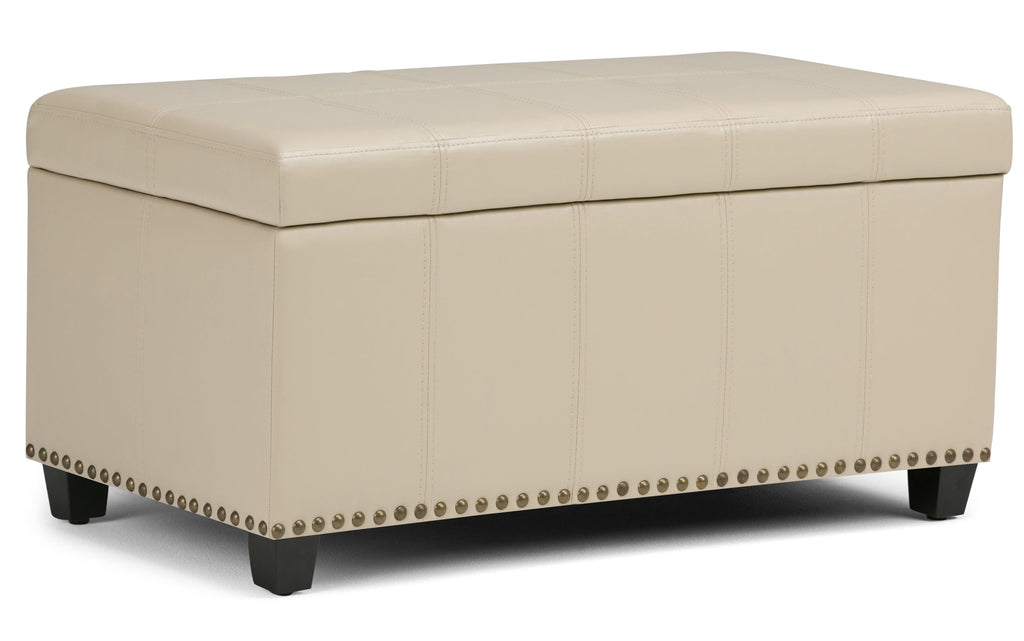 Amelia Storage Ottoman in Vegan Leather