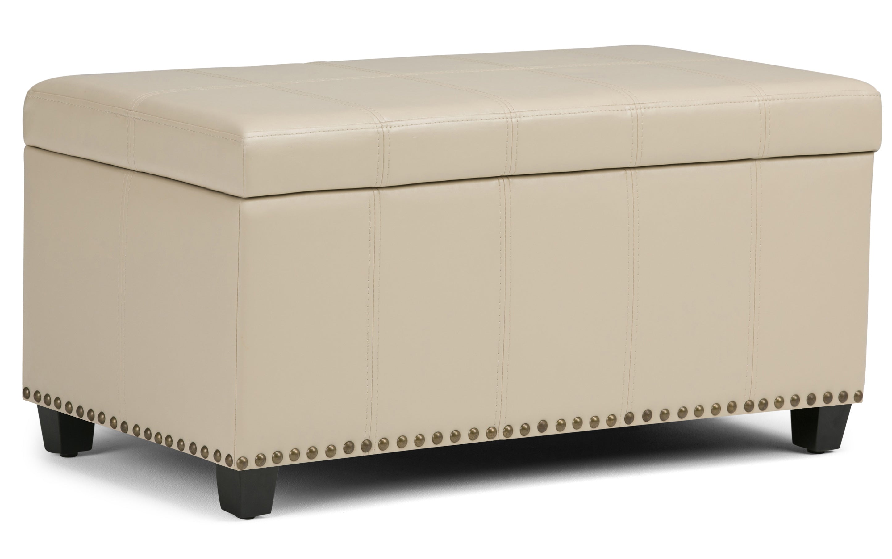 Amelia Storage Ottoman in Vegan Leather