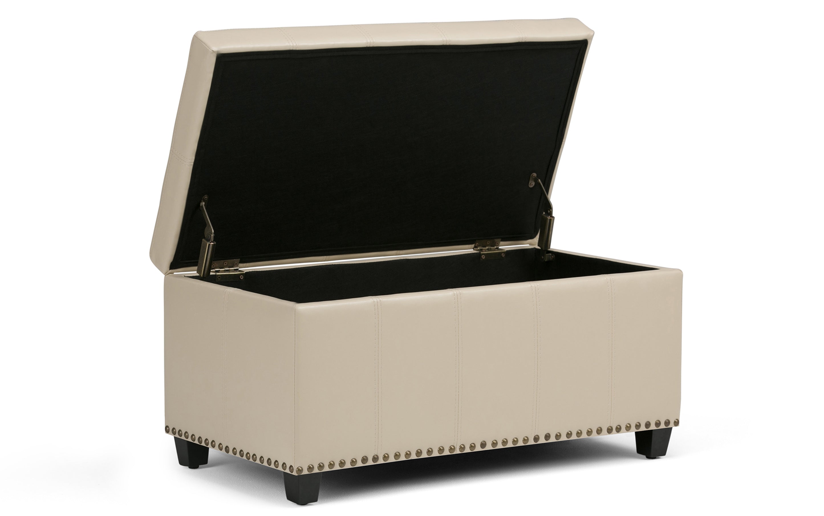 Amelia Storage Ottoman in Vegan Leather