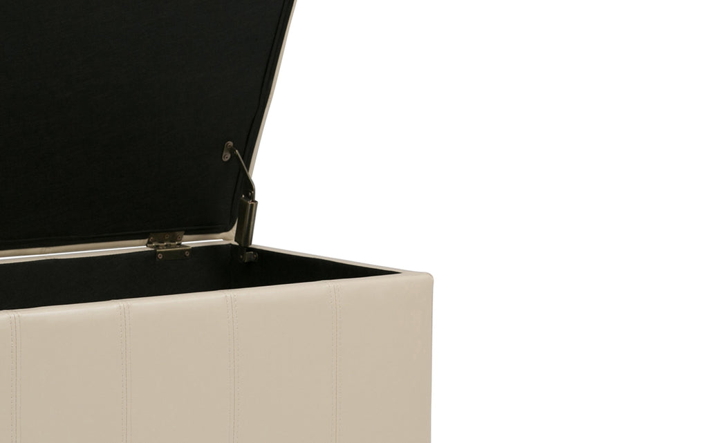 Amelia Storage Ottoman in Vegan Leather