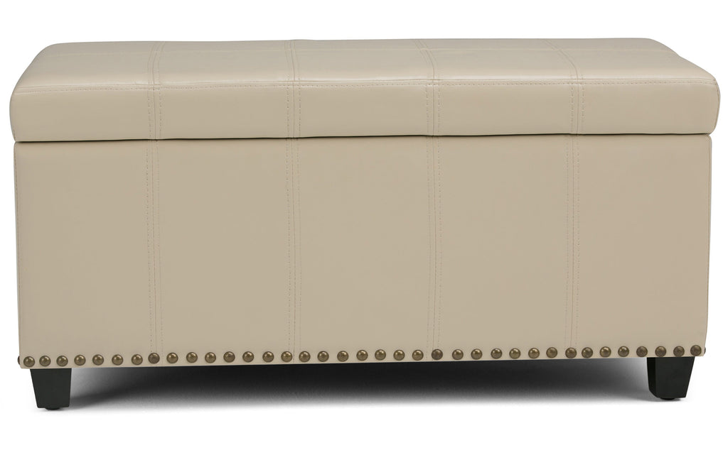 Amelia Storage Ottoman in Vegan Leather
