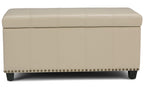 Amelia Storage Ottoman in Vegan Leather