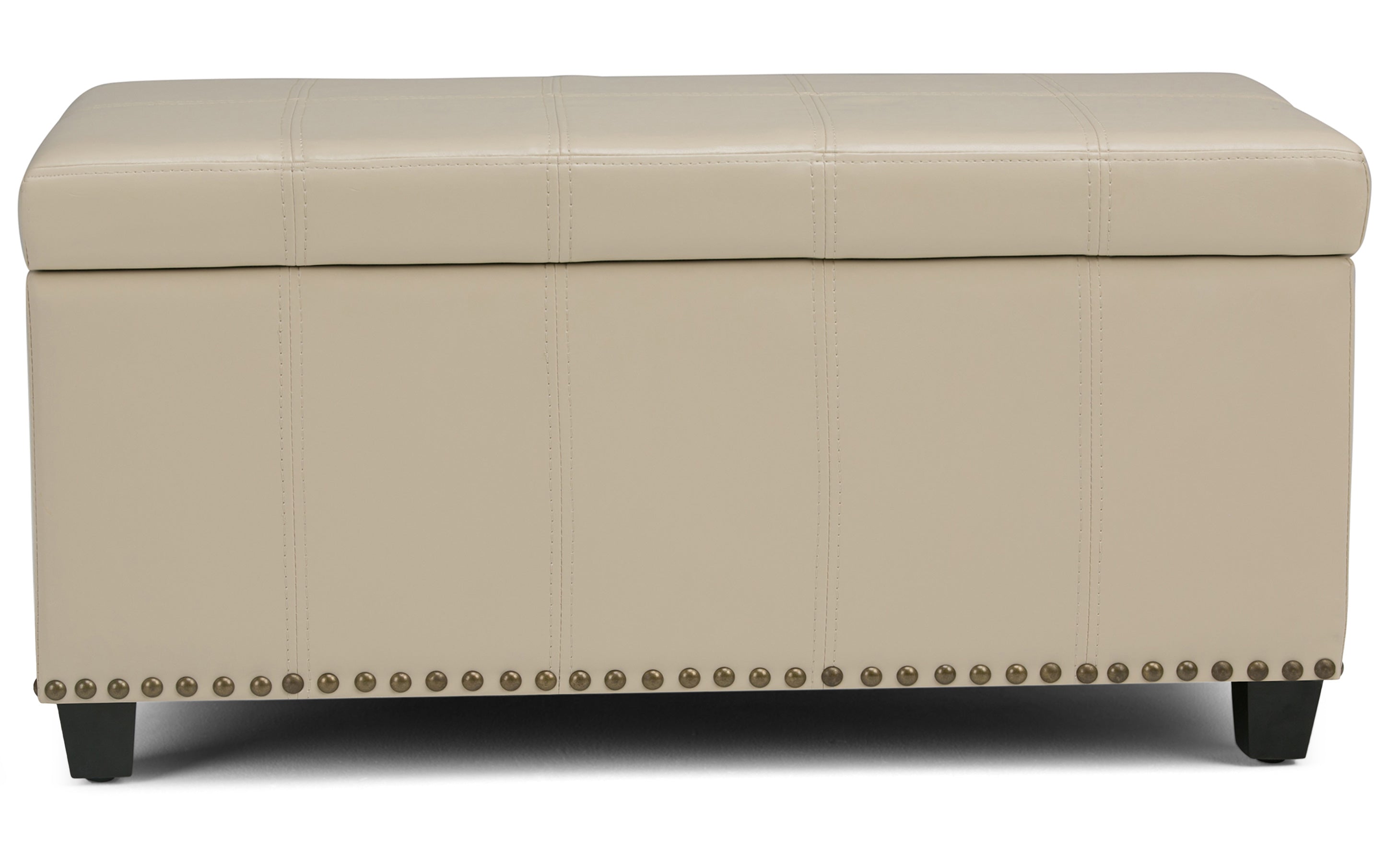 Amelia Storage Ottoman in Vegan Leather