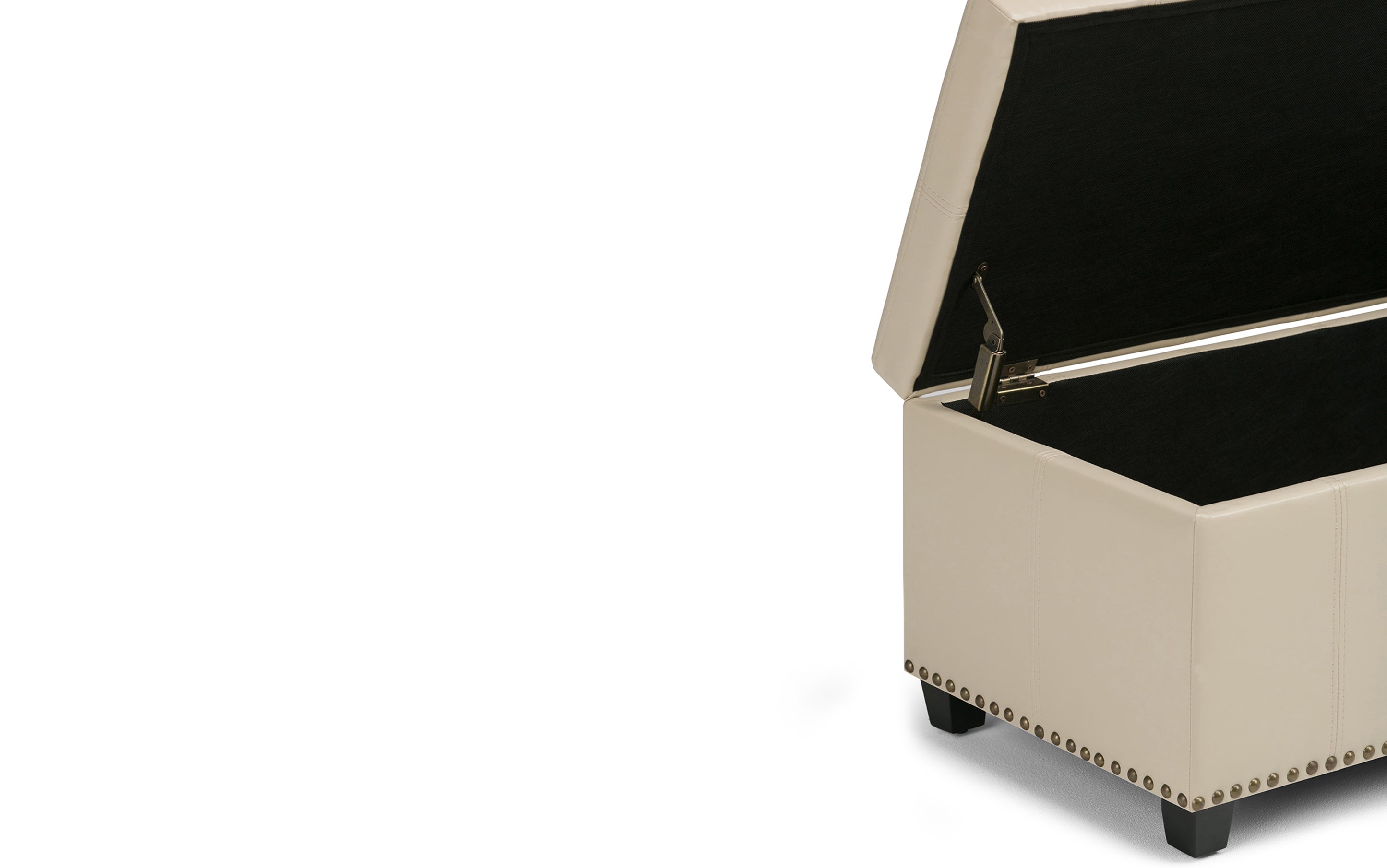 Amelia Storage Ottoman in Vegan Leather