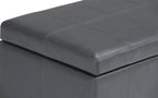 Amelia Storage Ottoman in Vegan Leather