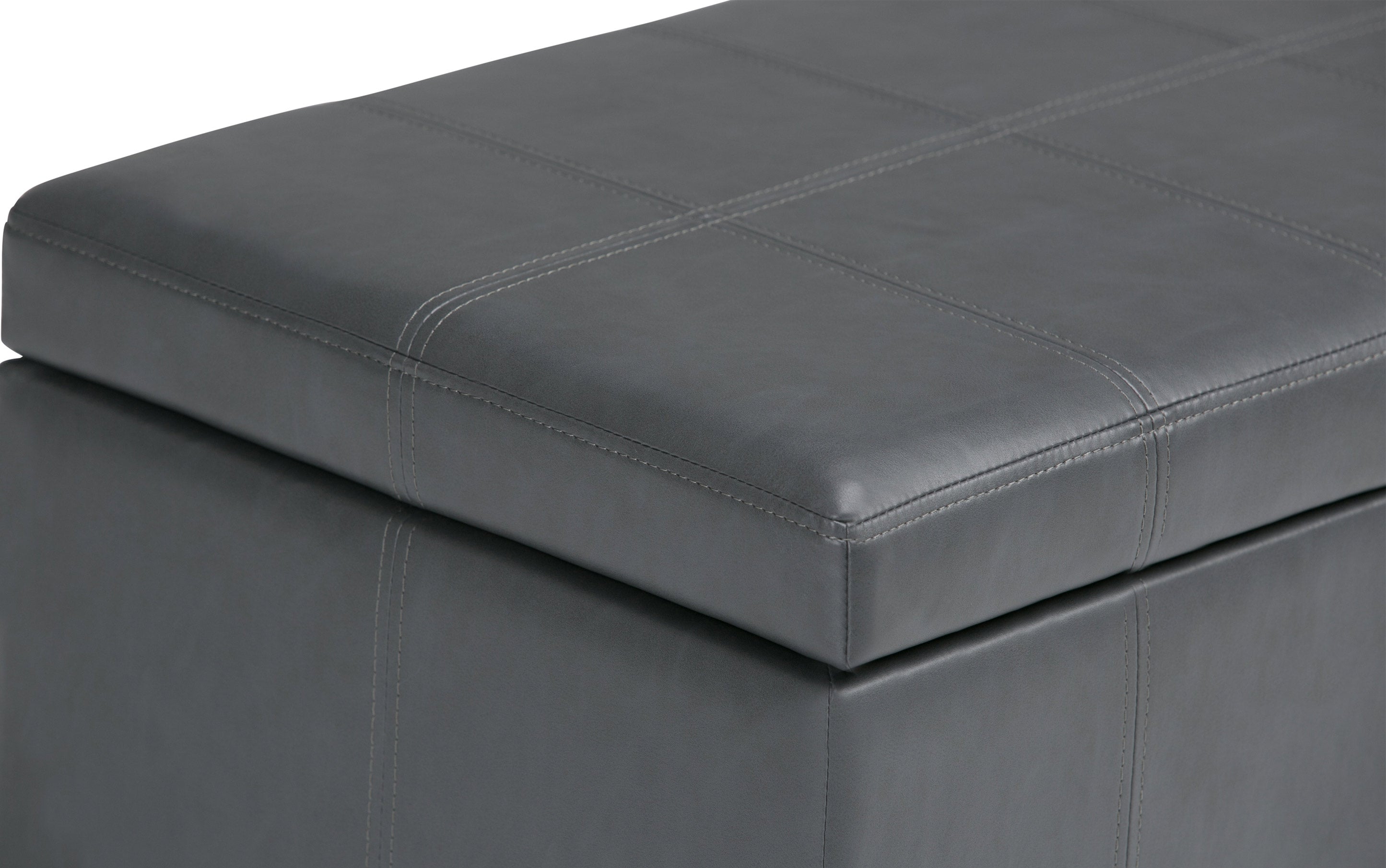 Amelia Storage Ottoman in Vegan Leather