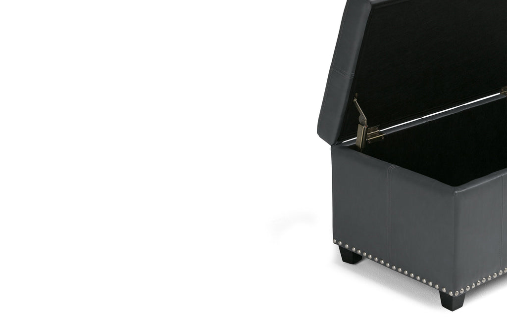 Amelia Storage Ottoman in Vegan Leather