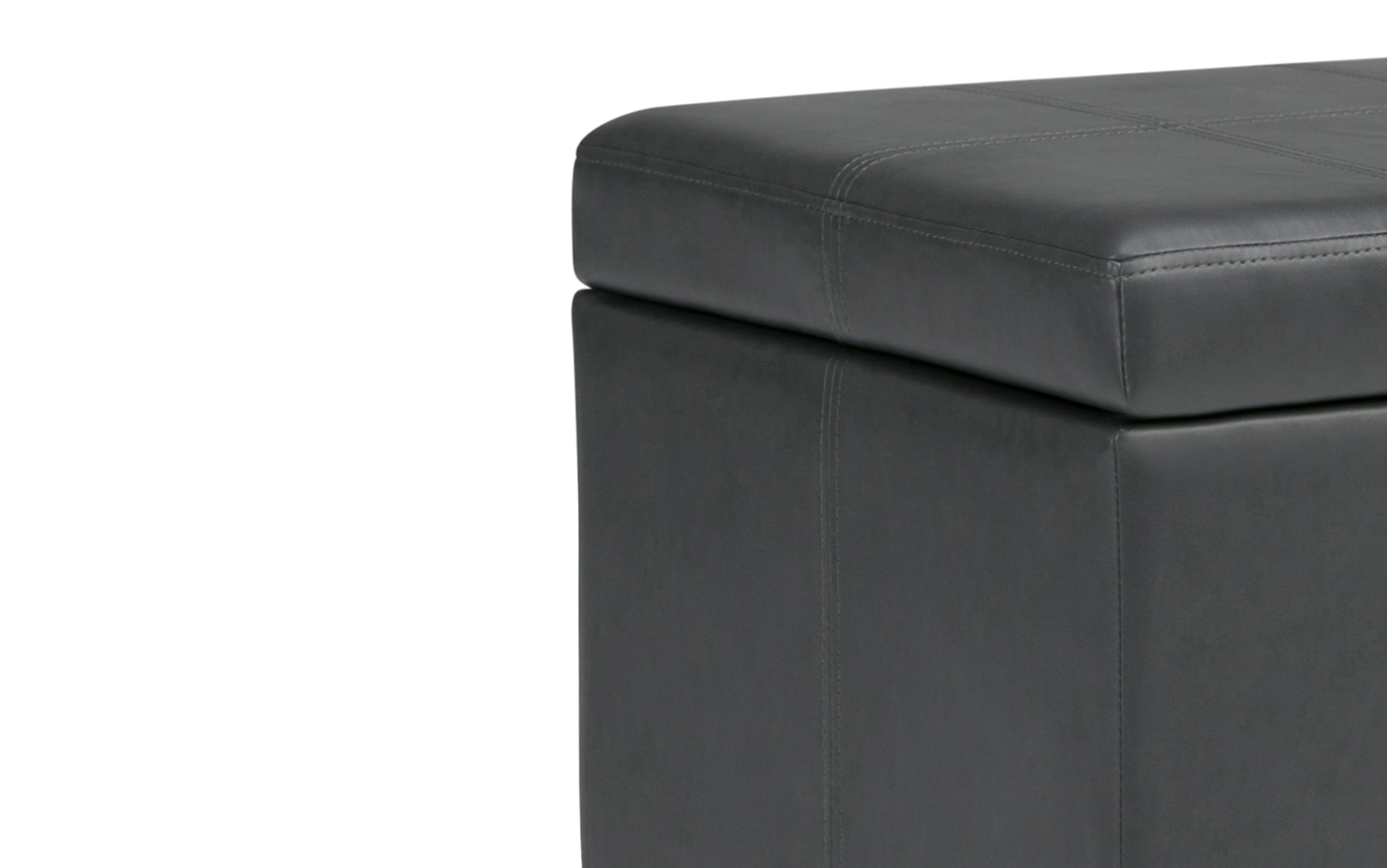 Amelia Storage Ottoman in Vegan Leather