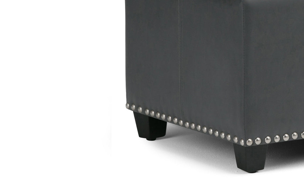 Amelia Storage Ottoman in Vegan Leather