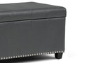 Amelia Storage Ottoman in Vegan Leather