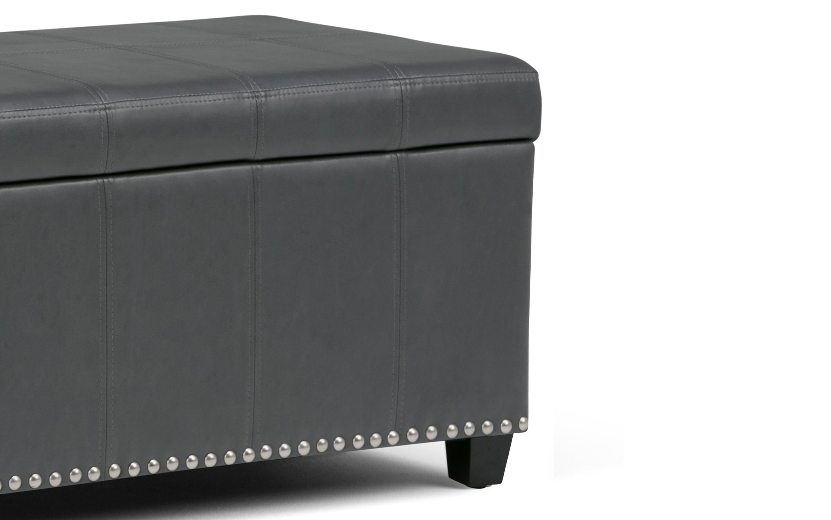 Amelia Storage Ottoman in Vegan Leather