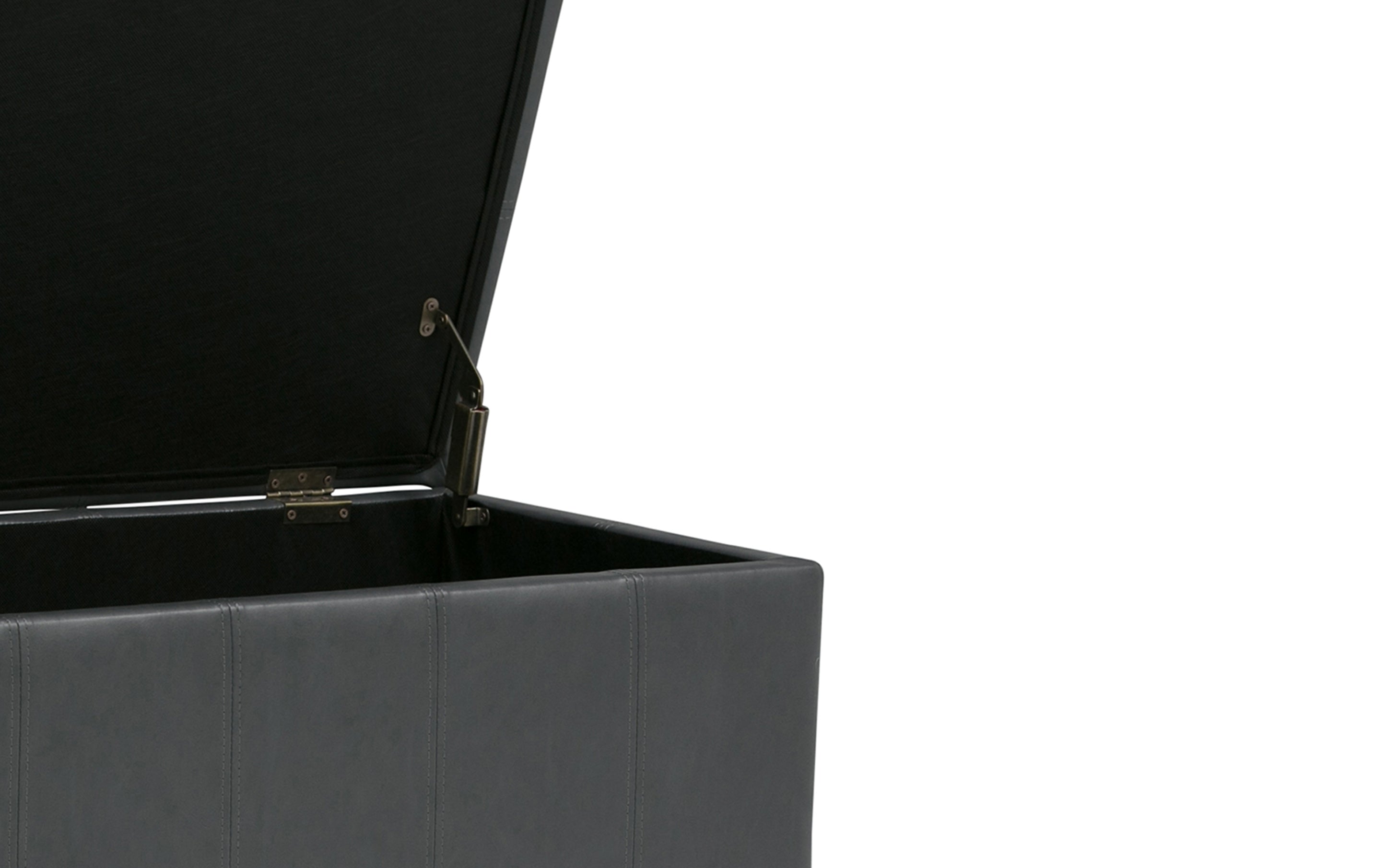 Amelia Storage Ottoman in Vegan Leather