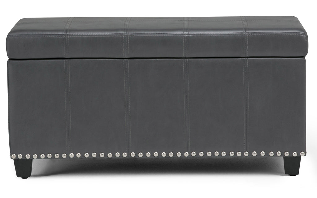 Amelia Storage Ottoman in Vegan Leather