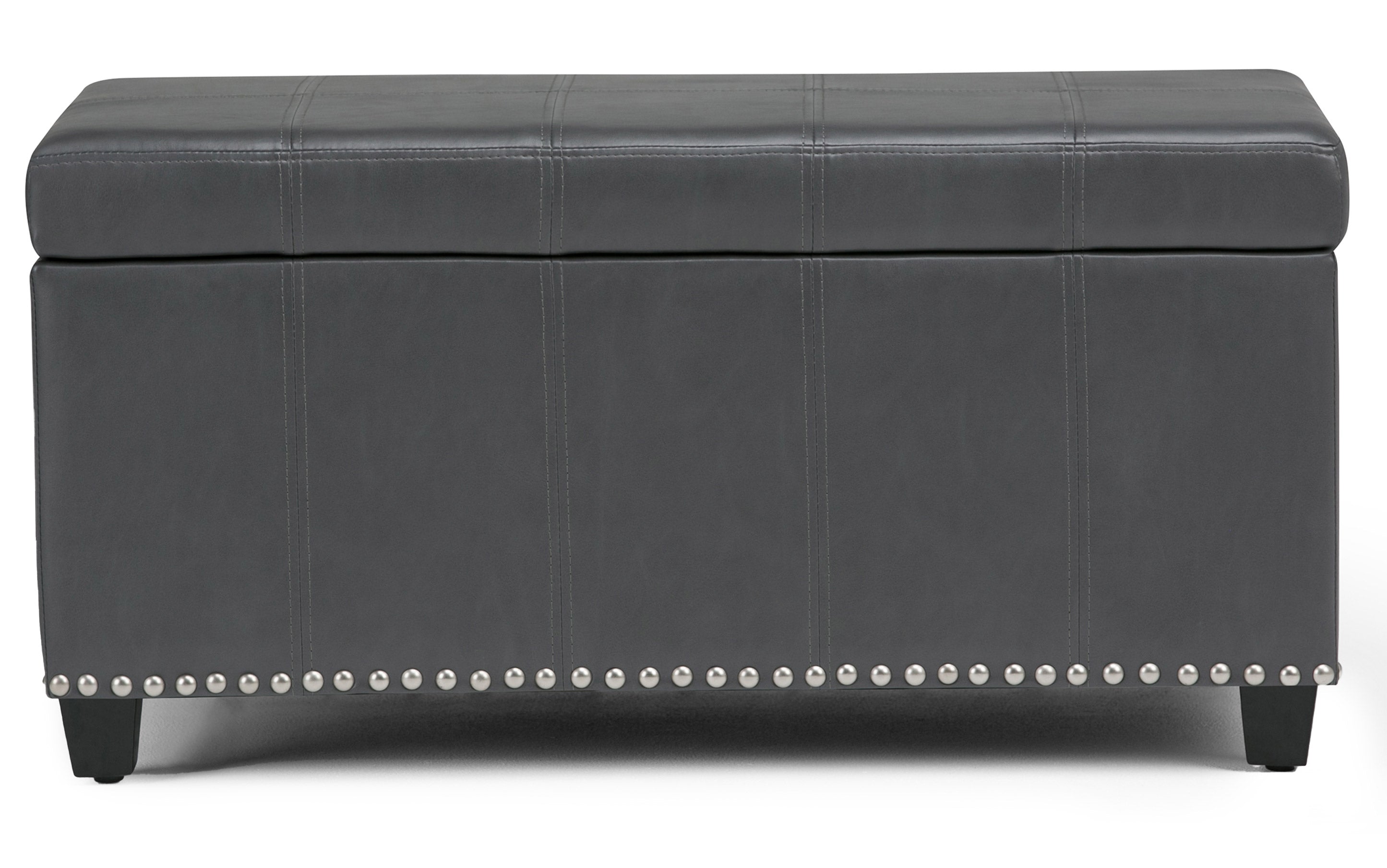 Amelia Storage Ottoman in Vegan Leather