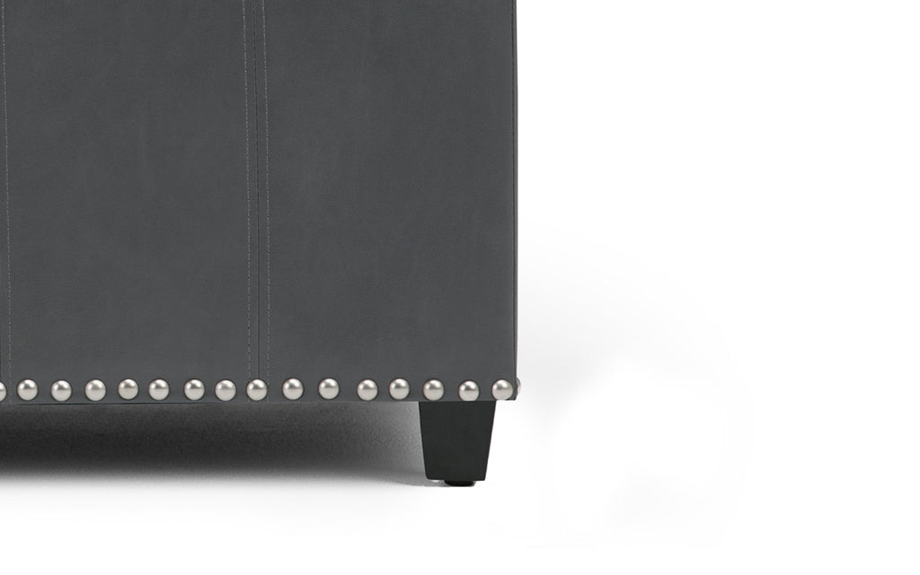 Amelia Storage Ottoman in Vegan Leather