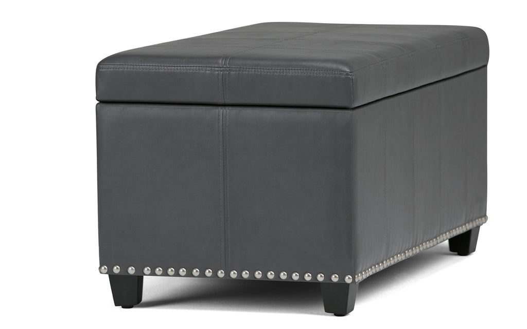 Amelia Storage Ottoman in Vegan Leather