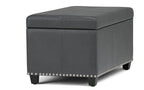 Amelia Storage Ottoman in Vegan Leather